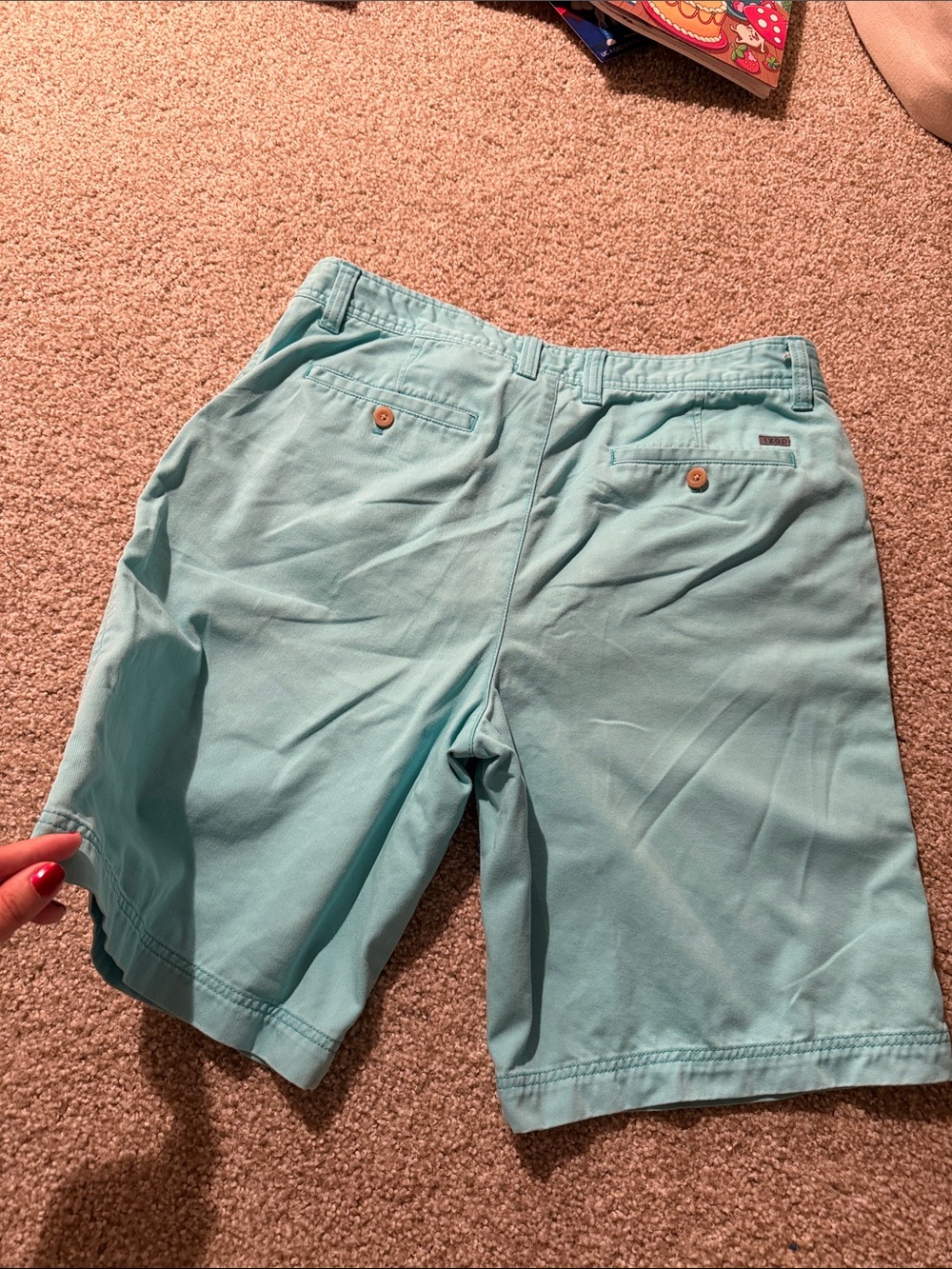 Izod Light Teal Flat Front Men's Shorts